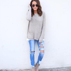 Winston Pocketed Sweater in Gray